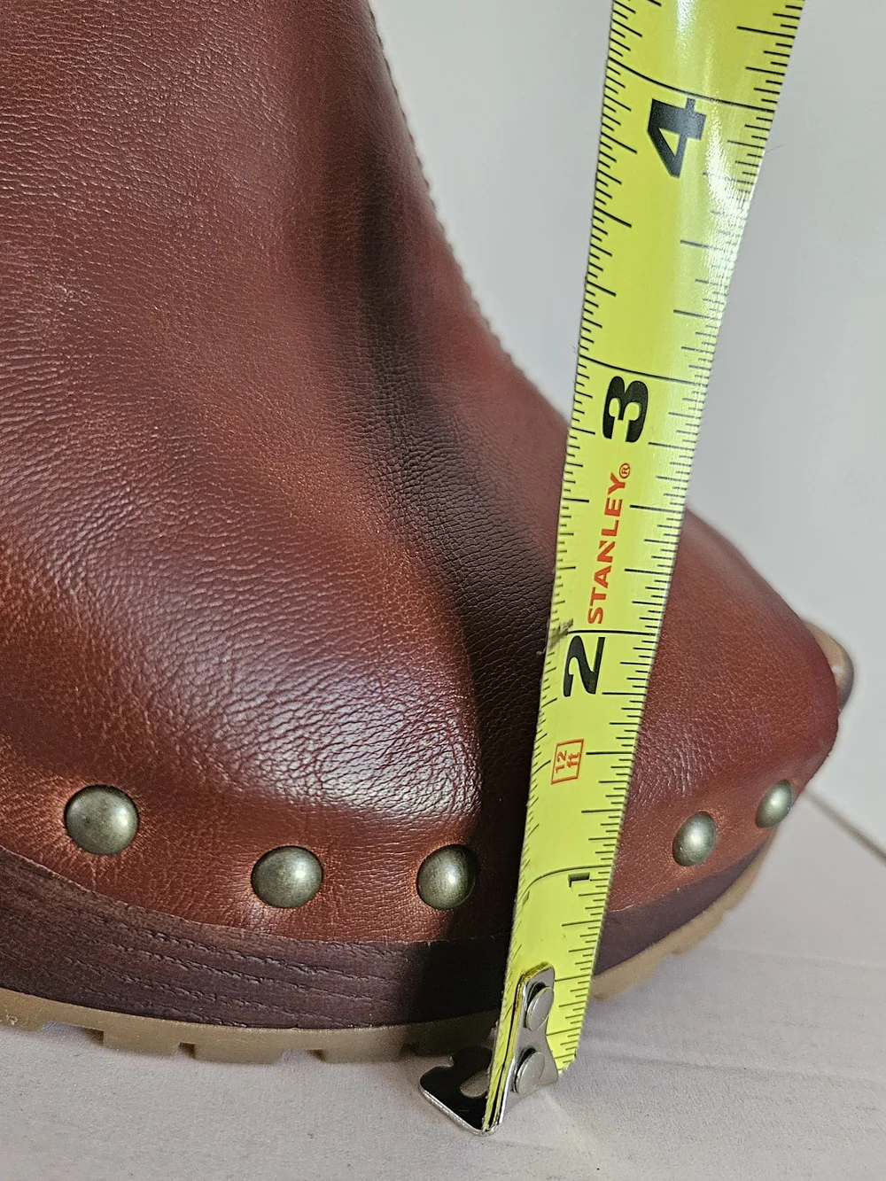 KORKS Brown Open-Toe Platform Sandals with Studs